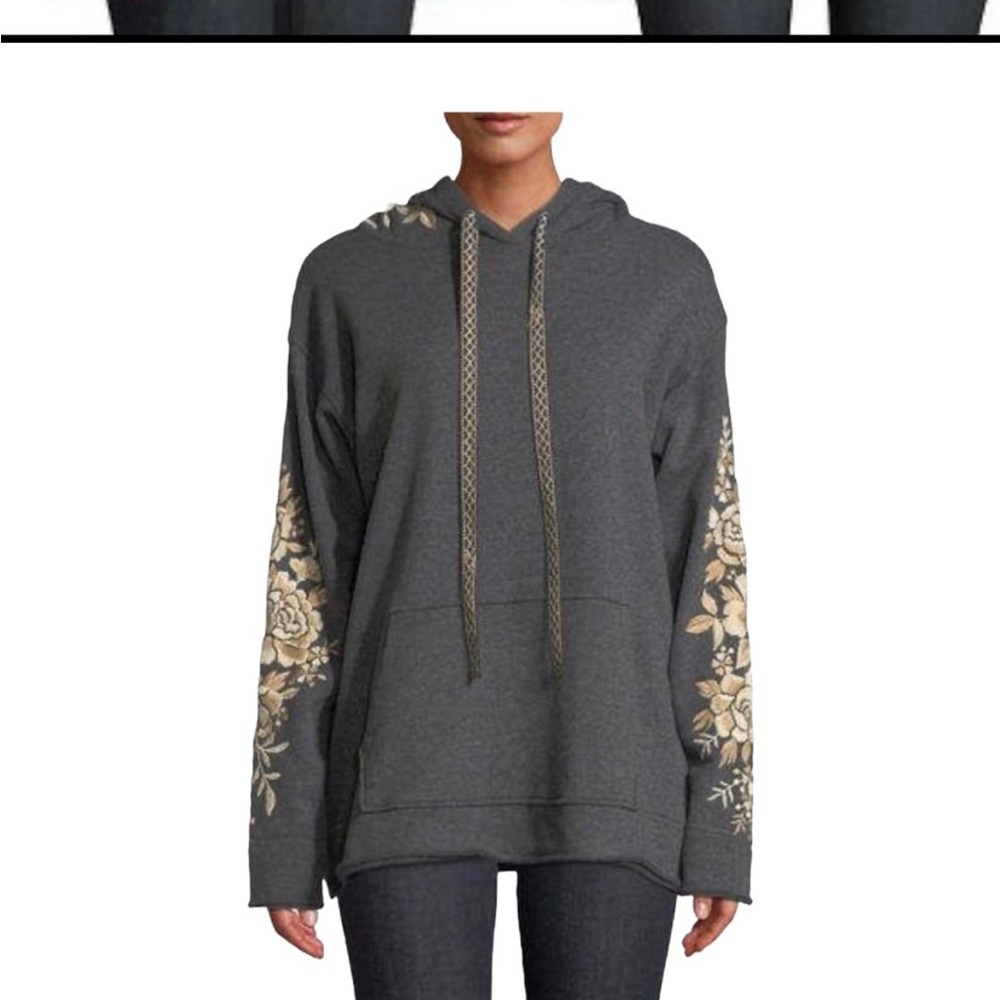 Johnny Was Olenna Floral Embroidered Oversized Hoodie Size Large P
